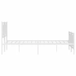 fehér fém ágykeret fej- és lábtámlával 135x190 cm