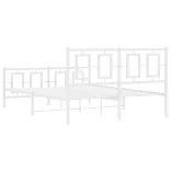 fehér fém ágykeret fej- és lábtámlával 135x190 cm