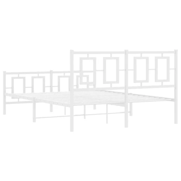 fehér fém ágykeret fej- és lábtámlával 135x190 cm