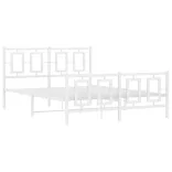 fehér fém ágykeret fej- és lábtámlával 140 x 190 cm