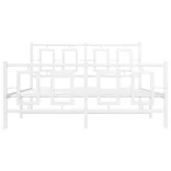 fehér fém ágykeret fej- és lábtámlával 140 x 190 cm