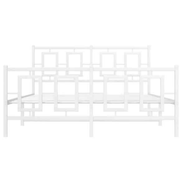 fehér fém ágykeret fej- és lábtámlával 140 x 190 cm