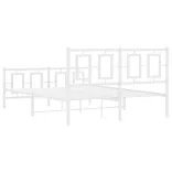 fehér fém ágykeret fej- és lábtámlával 140 x 190 cm