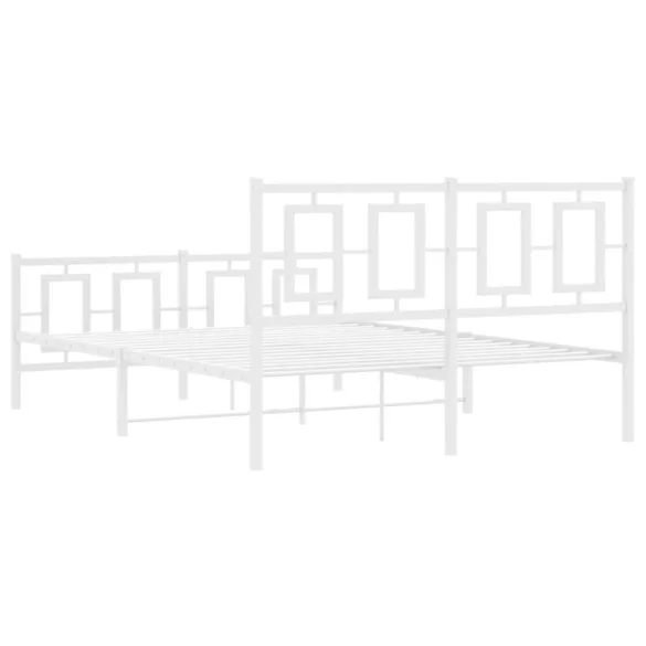 fehér fém ágykeret fej- és lábtámlával 140 x 190 cm