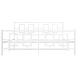 fehér fém ágykeret fej- és lábtámlával 150x200 cm