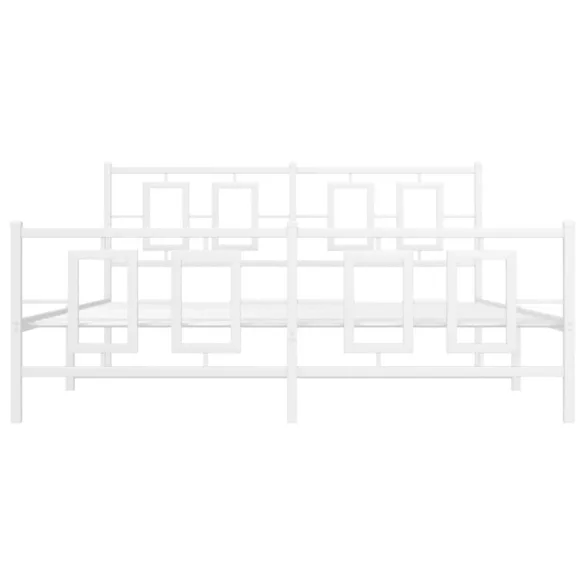 fehér fém ágykeret fej- és lábtámlával 150x200 cm