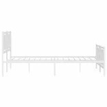fehér fém ágykeret fej- és lábtámlával 150x200 cm