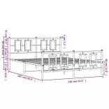 fehér fém ágykeret fej- és lábtámlával 150x200 cm