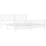 fehér fém ágykeret fej- és lábtámlával 180 x 200 cm