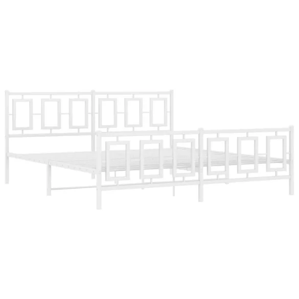 fehér fém ágykeret fej- és lábtámlával 180 x 200 cm