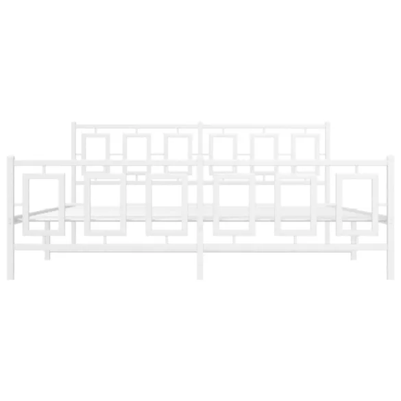 fehér fém ágykeret fej- és lábtámlával 180 x 200 cm