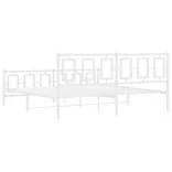 fehér fém ágykeret fej- és lábtámlával 180 x 200 cm