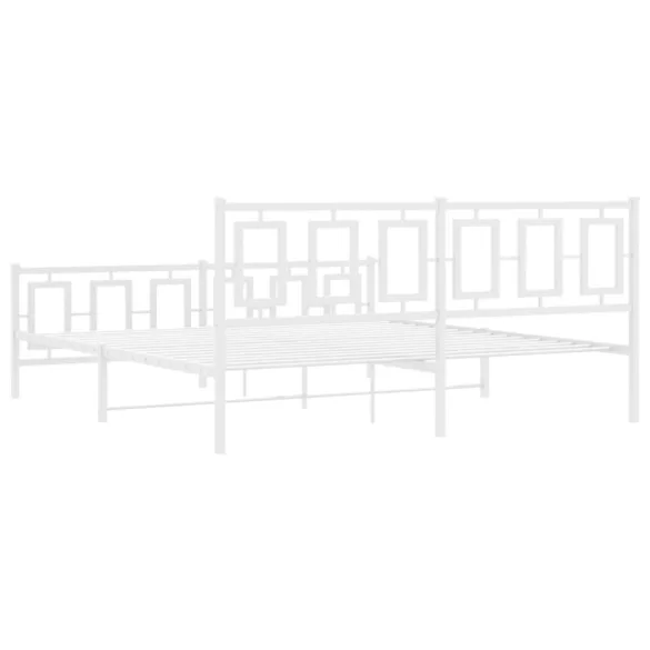 fehér fém ágykeret fej- és lábtámlával 180 x 200 cm