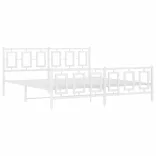 fehér fém ágykeret fej- és lábtámlával 183 x 213 cm