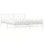 fehér fém ágykeret fej- és lábtámlával 183 x 213 cm