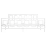 fehér fém ágykeret fej- és lábtámlával 183 x 213 cm