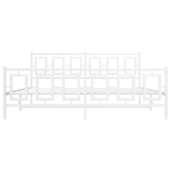 fehér fém ágykeret fej- és lábtámlával 183 x 213 cm