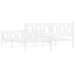 fehér fém ágykeret fej- és lábtámlával 183 x 213 cm