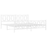 fehér fém ágykeret fej- és lábtámlával 193 x 203 cm