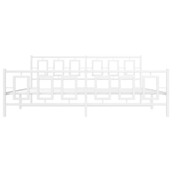 fehér fém ágykeret fej- és lábtámlával 193 x 203 cm