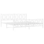 fehér fém ágykeret fej- és lábtámlával 200x200 cm