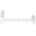 fehér fém ágykeret fej- és lábtámlával 200x200 cm