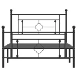fekete fém ágykeret fej- és lábtámlával 107 x 203 cm