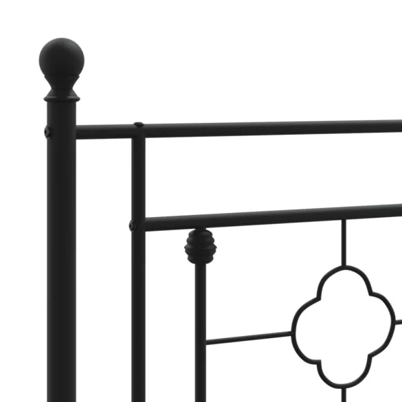 fekete fém ágykeret fej- és lábtámlával 183 x 213 cm