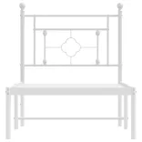 fehér fém ágykeret fejtámlával 80x200 cm