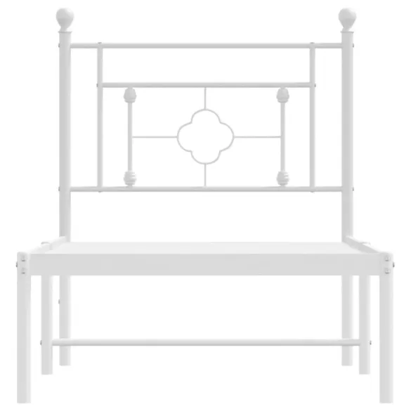 fehér fém ágykeret fejtámlával 80x200 cm