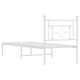 fehér fém ágykeret fejtámlával 80x200 cm