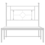 fehér fém ágykeret fejtámlával 90x200 cm