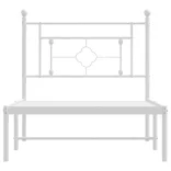 fehér fém ágykeret fejtámlával 100x200 cm