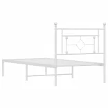 fehér fém ágykeret fejtámlával 100x200 cm