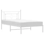 fehér fém ágykeret fejtámlával 107x203 cm