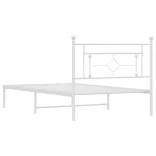 fehér fém ágykeret fejtámlával 107x203 cm