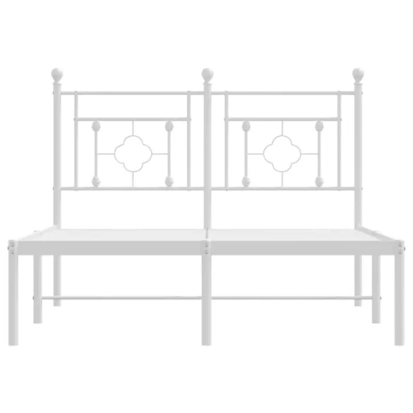 fehér fém ágykeret fejtámlával 120x190 cm