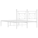 fehér fém ágykeret fejtámlával 120x190 cm