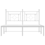 fehér fém ágykeret fejtámlával 135 x 190 cm