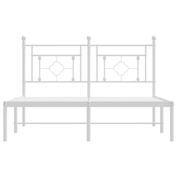 fehér fém ágykeret fejtámlával 135 x 190 cm