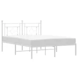 fehér fém ágykeret fejtámlával 140 x 190 cm