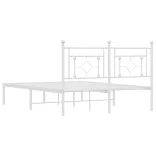 fehér fém ágykeret fejtámlával 140 x 190 cm