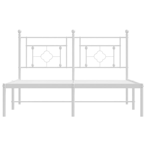 fehér fém ágykeret fejtámlával 140 x 200 cm