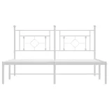 fehér fém ágykeret fejtámlával 150 x 200 cm