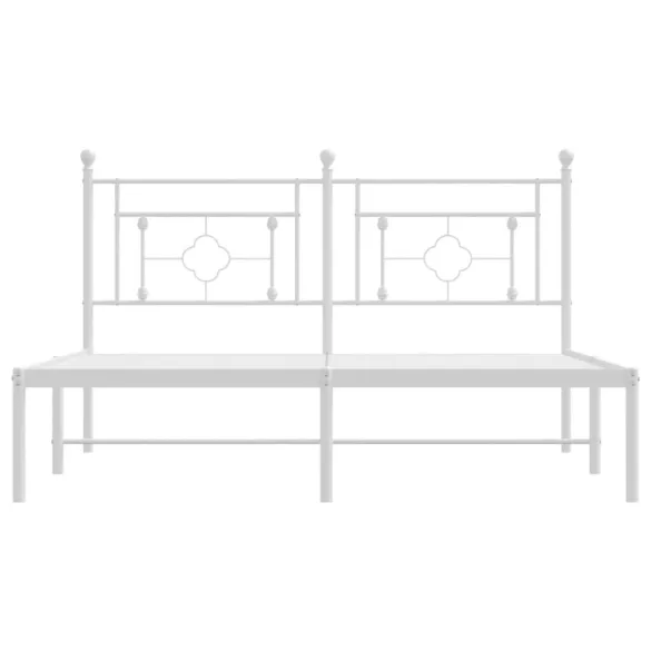 fehér fém ágykeret fejtámlával 150 x 200 cm