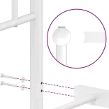 fehér fém ágykeret fejtámlával 150 x 200 cm