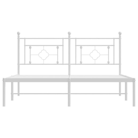 fehér fém ágykeret fejtámlával 160 x 200 cm