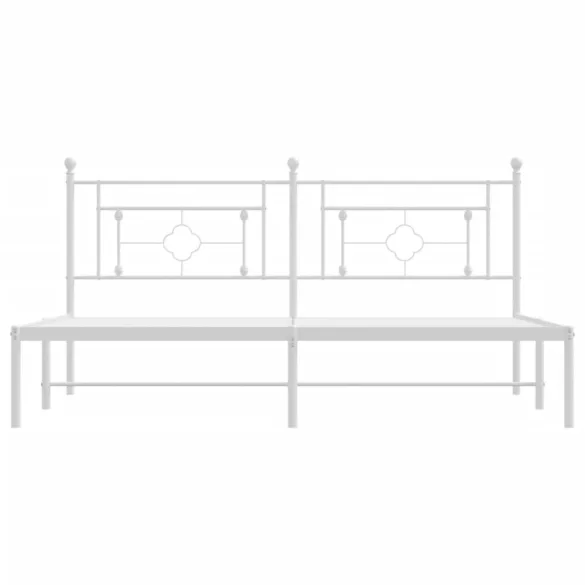 fehér fém ágykeret fejtámlával 183 x 213 cm
