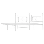 fehér fém ágykeret fejtámlával 183 x 213 cm