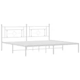 fehér fém ágykeret fejtámlával 193 x 203 cm